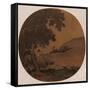 Herdboy Playing the Flute Astride a Waterbuffalo-Yan Ciping-Framed Stretched Canvas