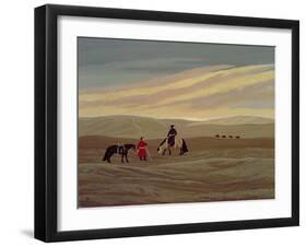 Herding Camel Train, Inner Mongolia-Vincent Haddelsey-Framed Giclee Print