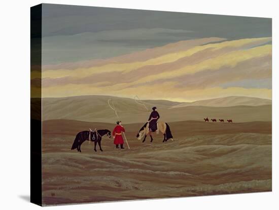 Herding Camel Train, Inner Mongolia-Vincent Haddelsey-Stretched Canvas