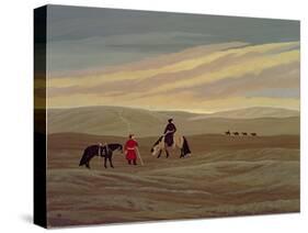 Herding Camel Train, Inner Mongolia-Vincent Haddelsey-Stretched Canvas