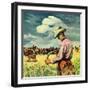 "Herding Cattle,"January 1, 1942-George Schreiber-Framed Giclee Print