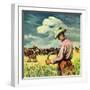 "Herding Cattle,"January 1, 1942-George Schreiber-Framed Giclee Print