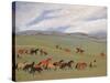 Herding Horses, Inner Mongolia-Vincent Haddelsey-Stretched Canvas