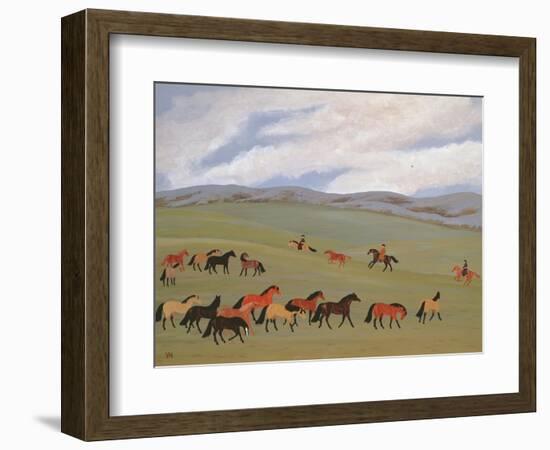 Herding Horses, Inner Mongolia-Vincent Haddelsey-Framed Giclee Print