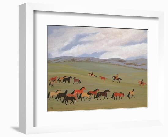 Herding Horses, Inner Mongolia-Vincent Haddelsey-Framed Giclee Print