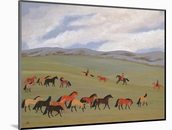 Herding Horses, Inner Mongolia-Vincent Haddelsey-Mounted Giclee Print