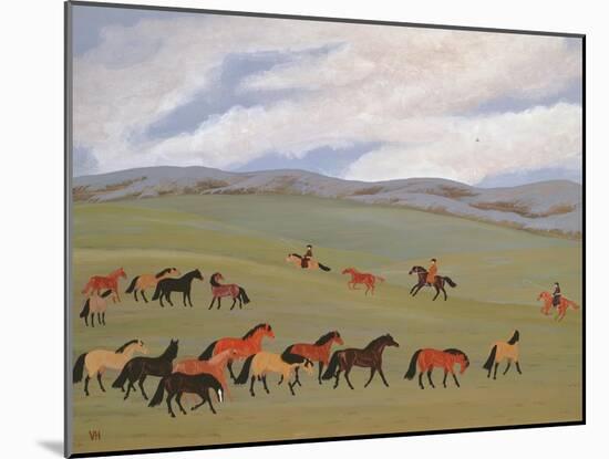 Herding Horses, Inner Mongolia-Vincent Haddelsey-Mounted Giclee Print