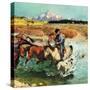 "Herding Horses", September 13, 1952-John Clymer-Stretched Canvas