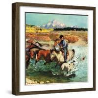 "Herding Horses", September 13, 1952-John Clymer-Framed Giclee Print