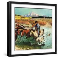 "Herding Horses", September 13, 1952-John Clymer-Framed Giclee Print