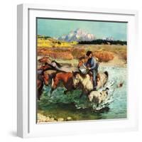 "Herding Horses", September 13, 1952-John Clymer-Framed Giclee Print