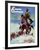 "Herding in Winter Storm," Country Gentleman Cover, March 1, 1944-Matt Clark-Framed Giclee Print