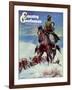 "Herding in Winter Storm," Country Gentleman Cover, March 1, 1944-Matt Clark-Framed Giclee Print