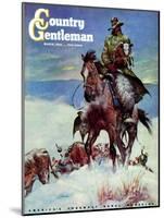 "Herding in Winter Storm," Country Gentleman Cover, March 1, 1944-Matt Clark-Mounted Giclee Print