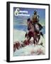 "Herding in Winter Storm," Country Gentleman Cover, March 1, 1944-Matt Clark-Framed Giclee Print