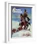 "Herding in Winter Storm," Country Gentleman Cover, March 1, 1944-Matt Clark-Framed Premium Giclee Print