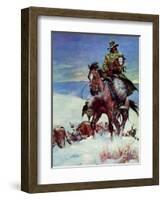 "Herding in Winter Storm,"March 1, 1944-Matt Clark-Framed Giclee Print