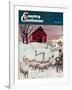 "Herding Sheep into Barn," Country Gentleman Cover, February 1, 1946-Matt Clark-Framed Giclee Print