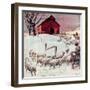 "Herding Sheep into Barn,"February 1, 1946-Matt Clark-Framed Giclee Print