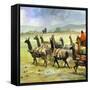 Herds of Llamas in the Andes-Ferdinando Tacconi-Framed Stretched Canvas