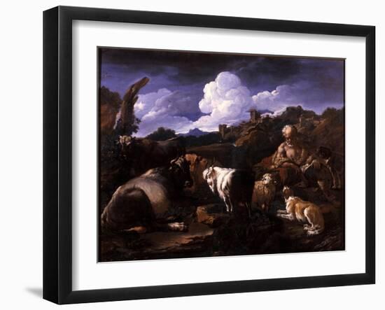 Herdsman with His Flock-Philipp Peter Roos-Framed Giclee Print