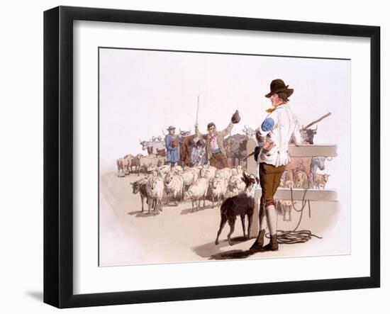 Herdsmen of Sheep and Cattle, from the Costumes of Great Britain, Pub. by Henry Miller, 1805-William Henry Pyne-Framed Giclee Print