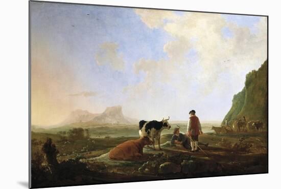 Herdsmen with Cows, C.1645-Aelbert Cuyp-Mounted Giclee Print