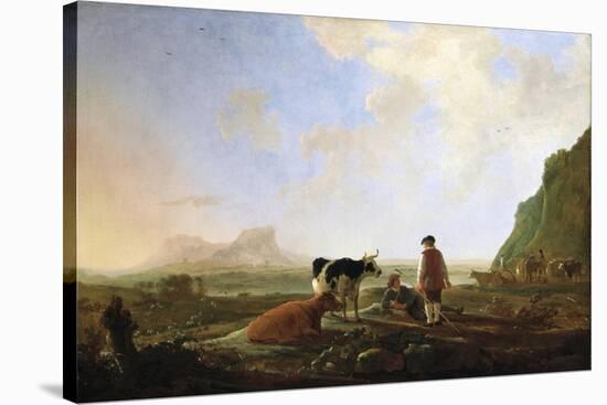 Herdsmen with Cows, C.1645-Aelbert Cuyp-Stretched Canvas