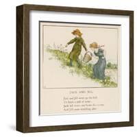 Here are Jack and His Sister Jill Making Their Way up the Hill-Kate Greenaway-Framed Art Print