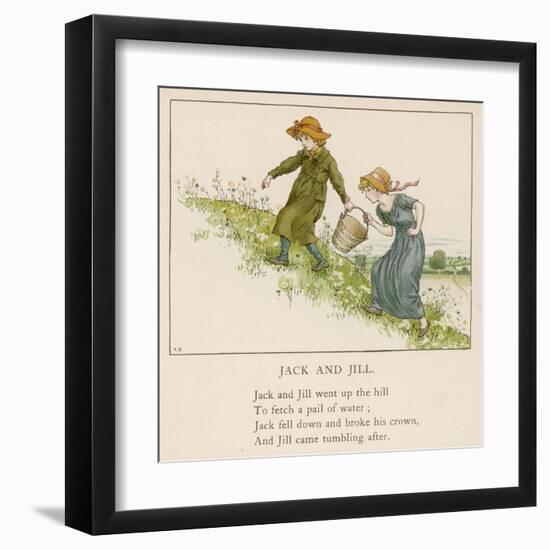 Here are Jack and His Sister Jill Making Their Way up the Hill-Kate Greenaway-Framed Art Print