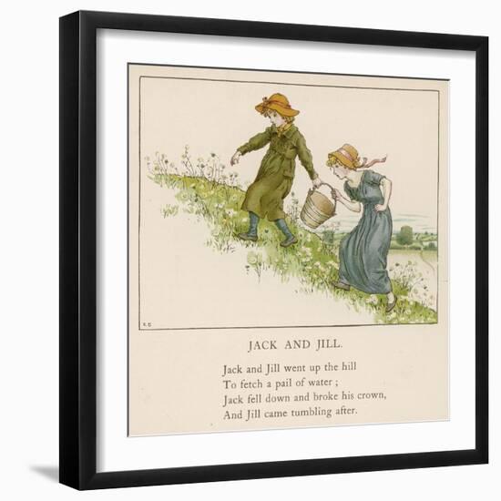 Here are Jack and His Sister Jill Making Their Way up the Hill-Kate Greenaway-Framed Art Print