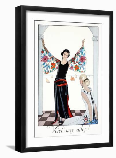 Here are My Wings!, from 'Falbalas and Fanfreluches, Almanach des Modes Présentes, Passées et…-Georges Barbier-Framed Giclee Print
