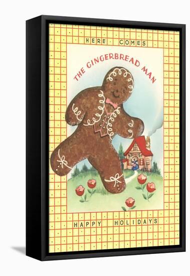 Here Comes Gingerbread Man-null-Framed Stretched Canvas