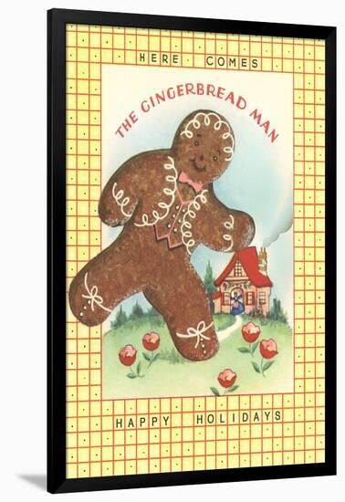 Here Comes Gingerbread Man-null-Framed Art Print