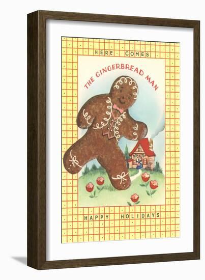 Here Comes Gingerbread Man-null-Framed Art Print