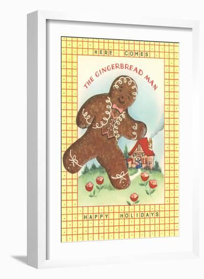 Here Comes Gingerbread Man-null-Framed Art Print