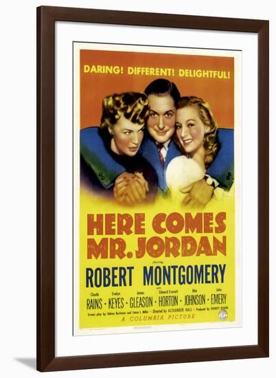 Here Comes Mr. Jordan, Rita Johnson, Robert Montgomery, Evelyn Keyes, 1941-null-Framed Photo