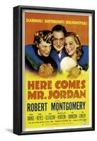 Here Comes Mr. Jordan, Rita Johnson, Robert Montgomery, Evelyn Keyes, 1941-null-Framed Photo