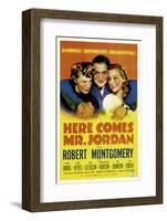 Here Comes Mr. Jordan, Rita Johnson, Robert Montgomery, Evelyn Keyes, 1941-null-Framed Photo