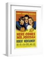 Here Comes Mr. Jordan, Rita Johnson, Robert Montgomery, Evelyn Keyes, 1941-null-Framed Photo