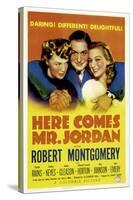 Here Comes Mr. Jordan, Rita Johnson, Robert Montgomery, Evelyn Keyes, 1941-null-Stretched Canvas