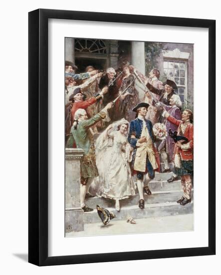 Here Comes the Bride, Wedding of Washington, c.1759-Jean Leon Gerome Ferris-Framed Giclee Print