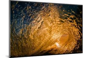 Here comes the sun-Looking out of a tubing wave at sunrise from inside the wave-Mark A Johnson-Mounted Photographic Print