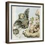 Here is the food kids, 1893 watercolor on paper-Theodor Severin Kittelsen-Framed Giclee Print