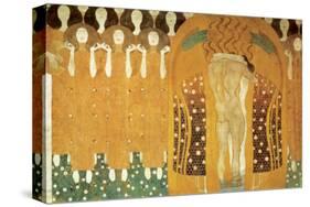 Here's a Kiss to the Whole World, Beethoven Frieze (detail), 1902-Gustav Klimt-Stretched Canvas