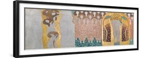 Here's a Kiss to the Whole World!, Detail of the Beethoven Frieze, 1902 (Mixed Media on Stucco)-Gustav Klimt-Framed Giclee Print