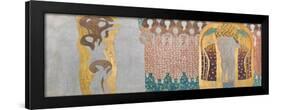 Here's a Kiss to the Whole World!, Detail of the Beethoven Frieze, 1902 (Mixed Media on Stucco)-Gustav Klimt-Framed Giclee Print