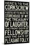 Here's To The Corkscrew Quote-null-Mounted Art Print