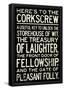Here's To The Corkscrew-null-Framed Poster
