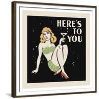 Here's to You-Retro Series-Framed Art Print